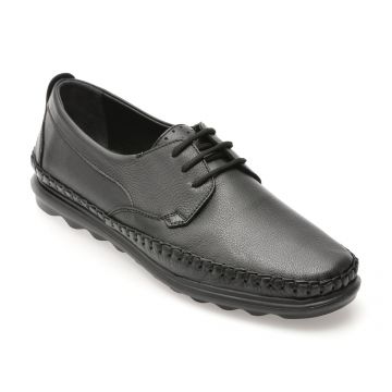 Pantofi OTTER negri, DD046, din piele naturala