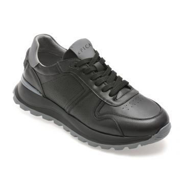Pantofi sport EPICA negri, 5739, din piele naturala
