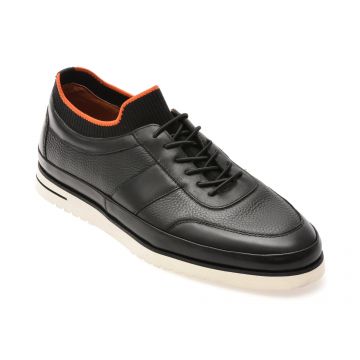 Pantofi sport EPICA negri, MU102, din piele naturala