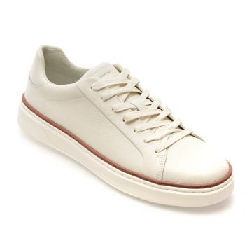 Pantofi sport GEOX albi, U46HPA, din piele naturala