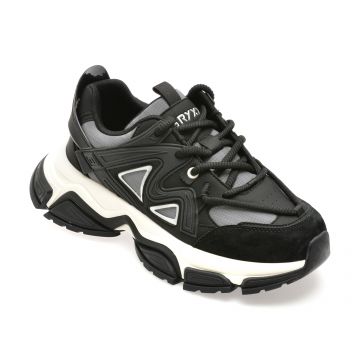 Pantofi sport GRYXX negri, 1006, din material textil si piele naturala Pantofi sport GRYXX negri, 1006, din material textil si piele naturala