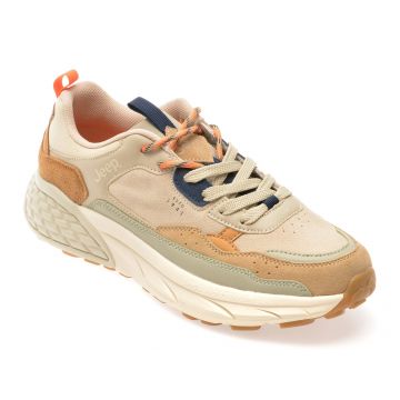 Pantofi sport JEEP maro, M51090A, din material textil