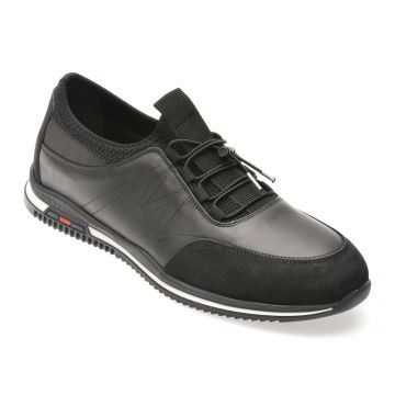 Pantofi sport OTTER negri, 1393, din piele naturala
