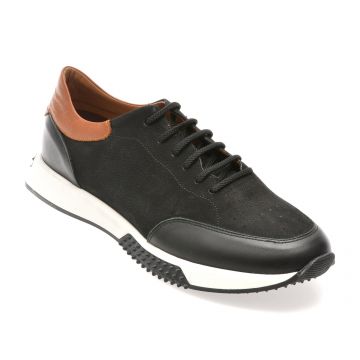 Pantofi sport OTTER negri, 3194, din nabuc