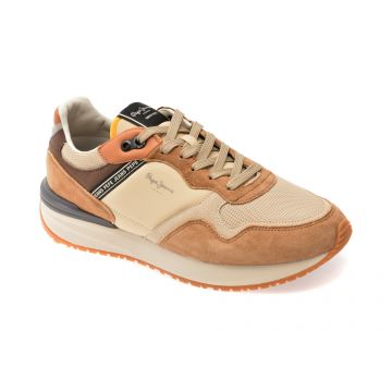 Pantofi sport PEPE JEANS bej, BUSTER PRO COMBI, din material textil