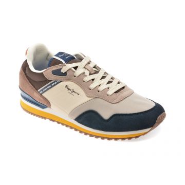 Pantofi sport PEPE JEANS bej, LONDON LINK, din material textil
