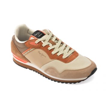 Pantofi sport PEPE JEANS bej, LONDON MUSE, din material textil