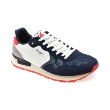 Pantofi sport PEPE JEANS bleumarin, BRIT CAMP, din material textil