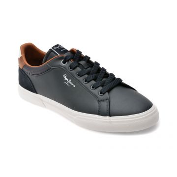 Pantofi sport PEPE JEANS bleumarin, KENTON COURT , din piele ecologica