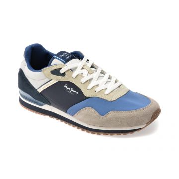 Pantofi sport PEPE JEANS gri, LONDON LINK, din material textil
