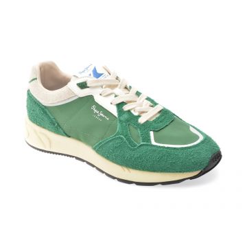 Pantofi sport PEPE JEANS verzi, MARLON DIVIDED, din material textil