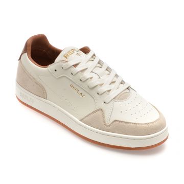 Pantofi sport REPLAY albi, GMZ3B, din piele naturala