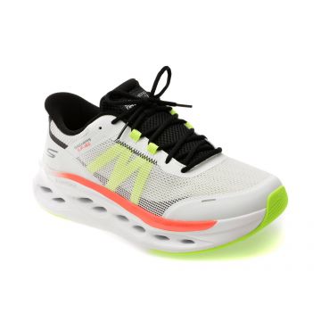 Pantofi sport SKECHERS albi, MAX CUSHIONING GLIDE-STEP, din material textil