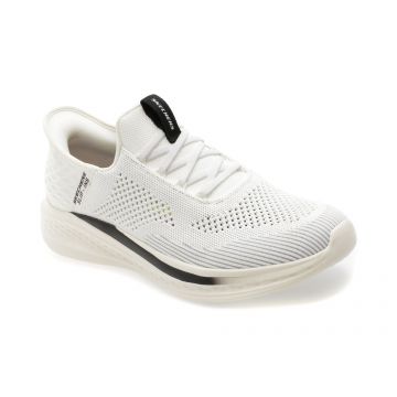 Pantofi sport SKECHERS albi, SLADE, din material textil