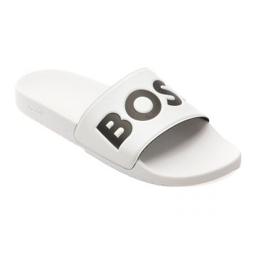 Papuci BOSS albi, 6835, din pvc