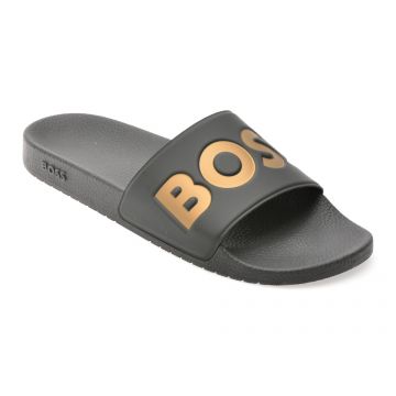 Papuci BOSS negri, 6835, din pvc
