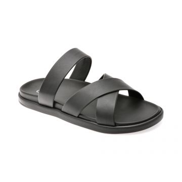 Papuci OTTER negre, 19981, din piele naturala