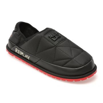 Papuci REPLAY negri, MF3O05T, din material textil Papuci REPLAY negri, MF3O05T, din material textil