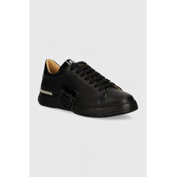Philipp Plein sneakers din piele Hexagon Phantom Kicks culoarea negru, USC0565 PLE025N 0202 Philipp Plein sneakers din piele Hexagon Phantom Kicks culoarea negru, USC0565 PLE025N 0202