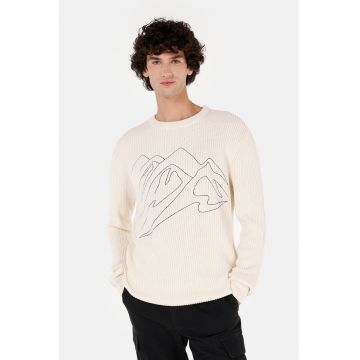 Pulover striat cu motiv grafic Pulover striat cu motiv grafic