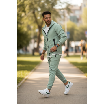 Trening barbati slim fit vernil   Pantaloni + Hanorac  vatuit   5057 78-2 Trening barbati slim fit vernil   Pantaloni + Hanorac  vatuit   5057 78-2