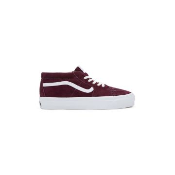 Vans sneakers din piele intoarsă Sk8-Mid Reissue 83 LX culoarea bordo, VN000CQQ4QU1 Vans sneakers din piele intoarsă Sk8-Mid Reissue 83 LX culoarea bordo, VN000CQQ4QU1
