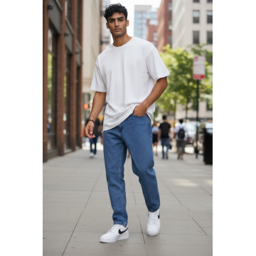 Blugi barbati baggy albastri 115