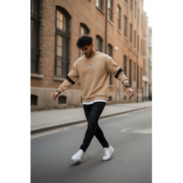 Bluza barbati crem  slim fit 71412