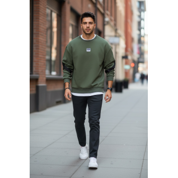 Bluza barbati kaki slim fit 71412