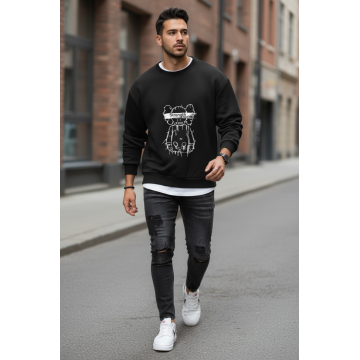 Bluza barbati neagra slim fit 71415