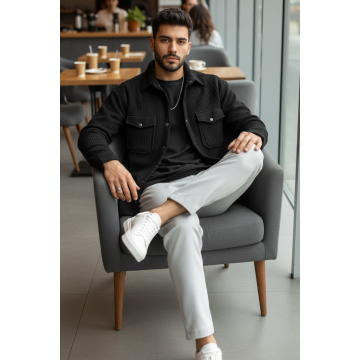 Camasa barbati casual neagra 12915