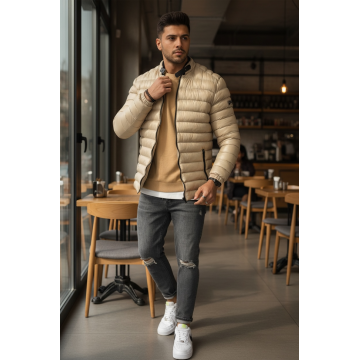 Geaca barbati de iarna bej 13412