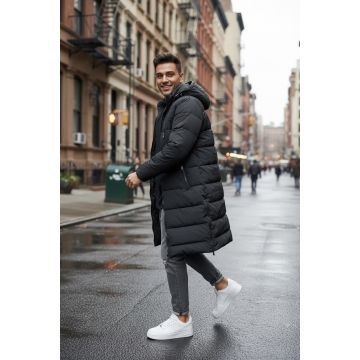 Geaca barbati de iarna neagra A72