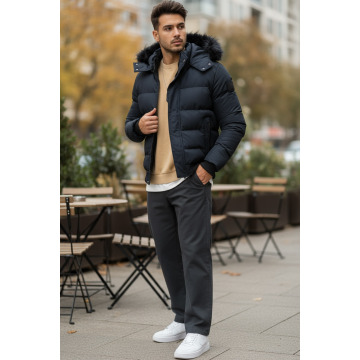 Geaca barbati groasa de iarna  bleumarin  TG2980