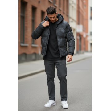 Geaca barbati groasa de iarna  neagra 2602