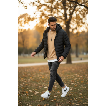 Geaca barbati groasa de iarna  neagra  6652