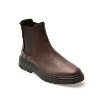 Ghete CLARKS maro, BADBURY EASY, din piele naturala