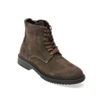 Ghete RELAX gri, KRL1708, din piele intoarsa