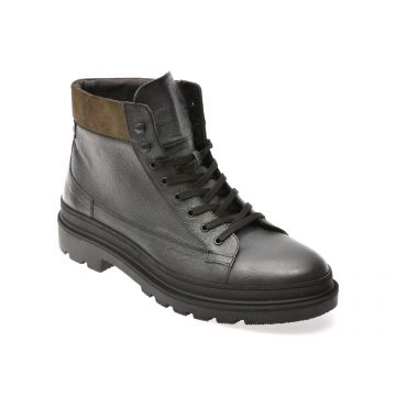 Ghete RELAX negre, KRL1702, din piele naturala