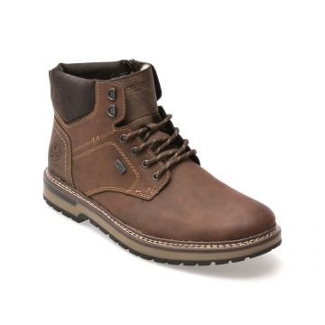 Ghete RIEKER maro, F3812, din piele naturala