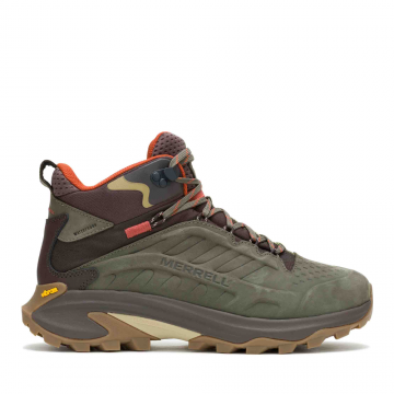 Ghete waterproof bărbați Merrell Moab Speed 2 kaki din piele 3990BGT37781KA