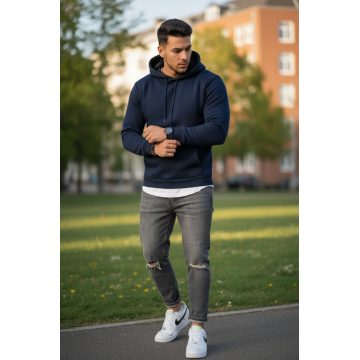 Hanorac barbati slim fit  bleumarin 13411