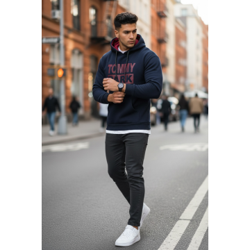 Hanorac barbati slim fit  bleumarin  vatuit S110