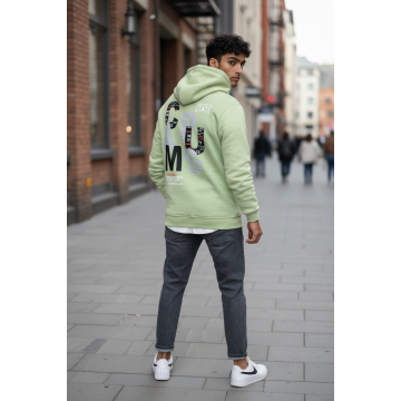 Hanorac barbati slim fit  verde  vatuit S100