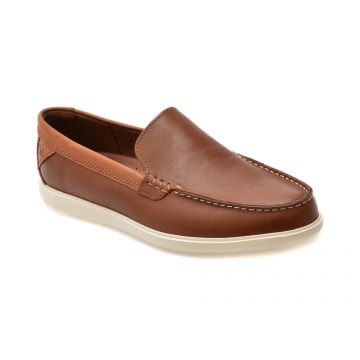 Mocasini CLARKS maro, BRATTON LOAFER, din piele naturala