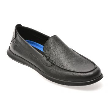 Mocasini CLARKS negri, FLEXWAY STEP, din piele naturala