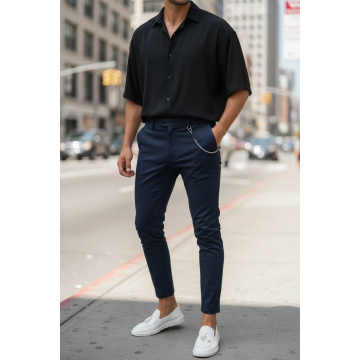 Pantaloni barbati casual bleumarin 10614