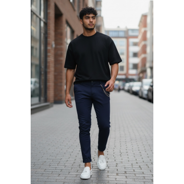 Pantaloni barbati casual bleumarin 10614