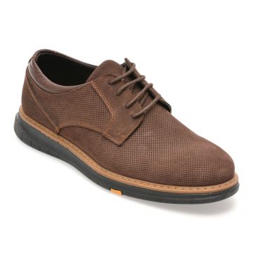 Pantofi OTTER maro, 1095, din nabuc