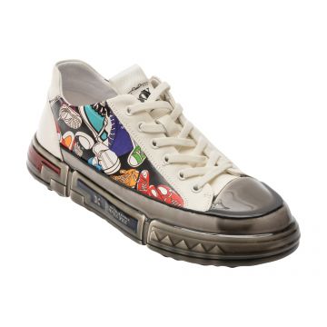 Pantofi sport GRYXX albi, 8501, din piele naturala